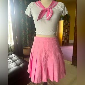 Dolls Kill Sugar Thrillz Pink And White Sailor Skirt Set